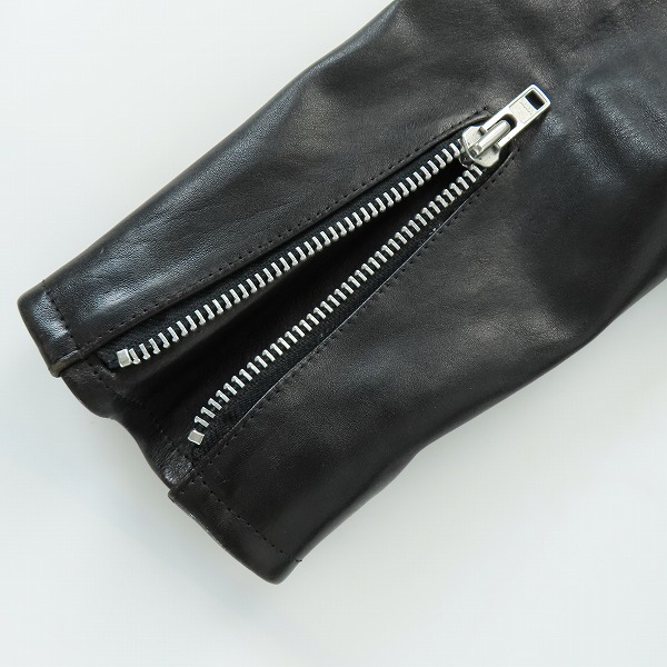 実際に弊社で買取させて頂いたBACKLASH/バックラッシュ オリーチェイタリアンショルダー レザー ダブルライダース 1572-02/Lの画像 4枚目