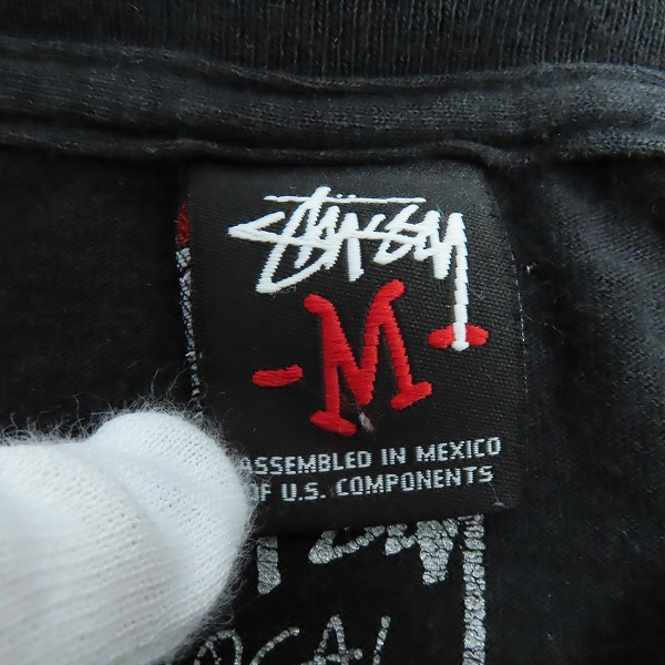 実際に弊社で買取させて頂いたSTUSSY/ステューシー ワールドツアー プリントTシャツ ブラック/Mの画像 2枚目
