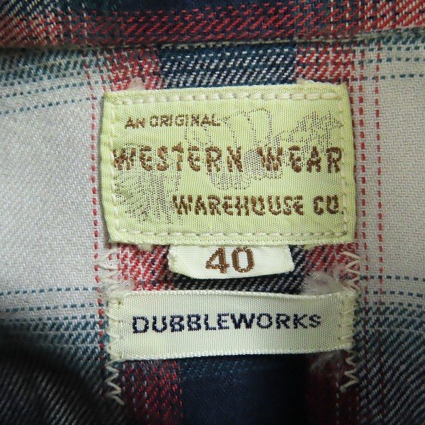 実際に弊社で買取させて頂いたWAREHOUSE/ウェアハウス DUBBLEWORKS/ダブルワークス チェック シャツ 40の画像 2枚目