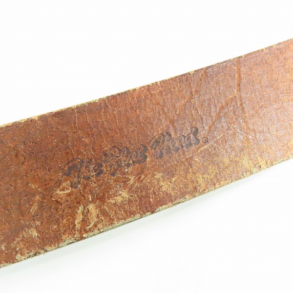 実際に弊社で買取させて頂いたTHE FLAT HEAD/フラットヘッド プレートバックル レザーベルト 34の画像 5枚目