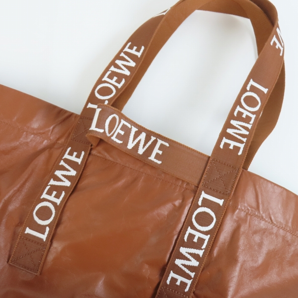 実際に弊社で買取させて頂いたLOEWE/ロエベ フォールドショッパー ロゴ入り ダブルハンドル ペーパー カーフ/レザー トート バッグの画像 8枚目