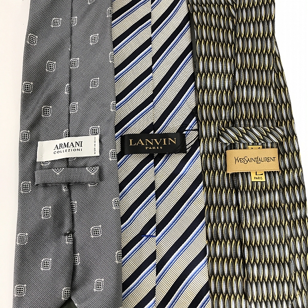 実際に弊社で買取させて頂いた【おまとめ】イヴサンローラン/アルマーニコレクション/ランバン 他 ネクタイの画像 1枚目