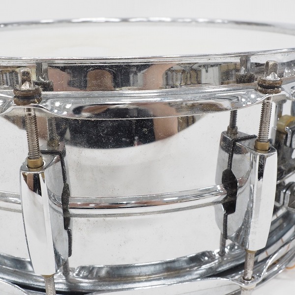 実際に弊社で買取させて頂いた【難有り】Pearl/パール SensiTone Custom Alloy Steel Shell/スチールシェル スネアドラム 14x5.5インチの画像 2枚目