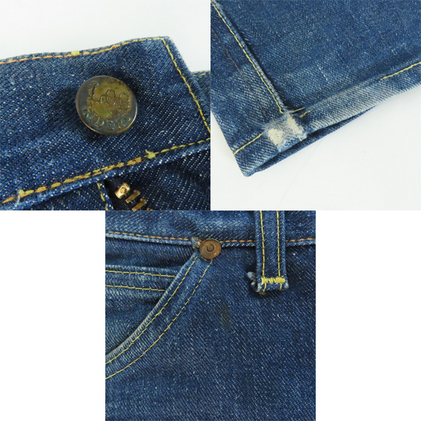 実際に弊社で買取させて頂いたLee/リー 70年代 刻印25/TALON ZIPPER /牛革ラベル デニムパンツ/ヴィンテージ/31の画像 8枚目