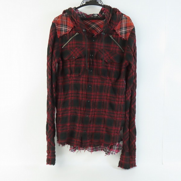 実際に弊社で買取させて頂いたL.G.B./ルグランブルー フーデッド チェック 長袖シャツ/パーカー Shirt-G/PK/M 6516HC/2