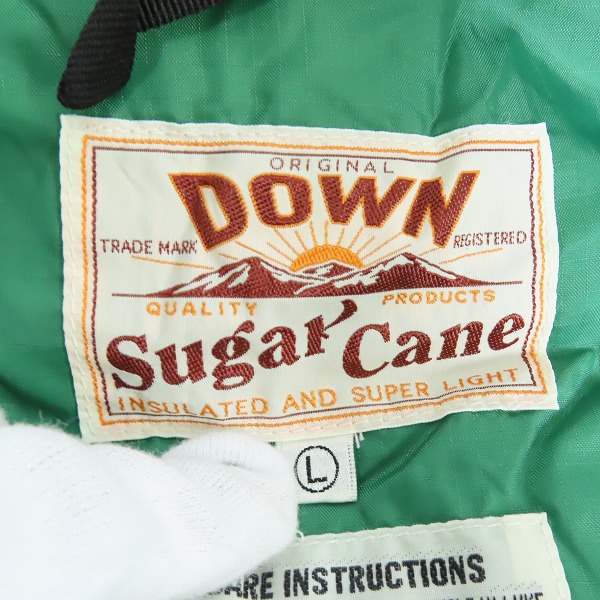 実際に弊社で買取させて頂いたSUGAR CANE/シュガーケーン 東洋エンタープライズ コンパクト ダウンジャケット グリーン/Lの画像 2枚目