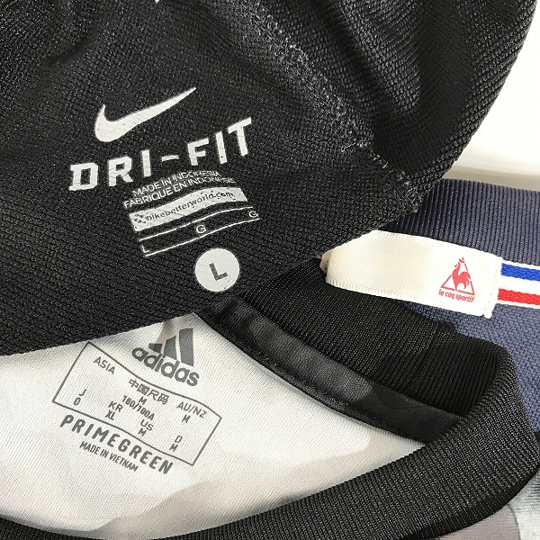 実際に弊社で買取させて頂いた【おまとめ】ナイキ/アディダス/ルコックスポルティフ 他 パンツ/Tシャツ/ポロシャツ 等