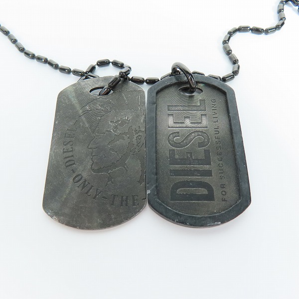 実際に弊社で買取させて頂いたDIESEL/ディーゼル ロゴプレートペンダント/ネックレスの画像 1枚目