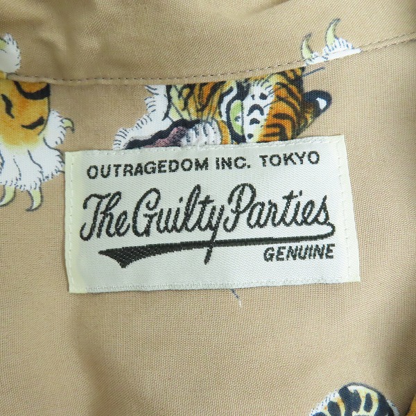 実際に弊社で買取させて頂いたWACKO MARIA/ワコマリア GUILTY PARTIES/ギルティパーティズ 虎 総柄 半袖シャツ/アロハシャツ/Lの画像 4枚目