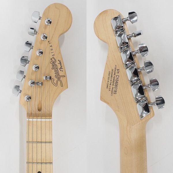 実際に弊社で買取させて頂いた★Squier by Fender/スクワイヤー Strat/ストラトキャスター エレキギター ソフトケース付の画像 3枚目
