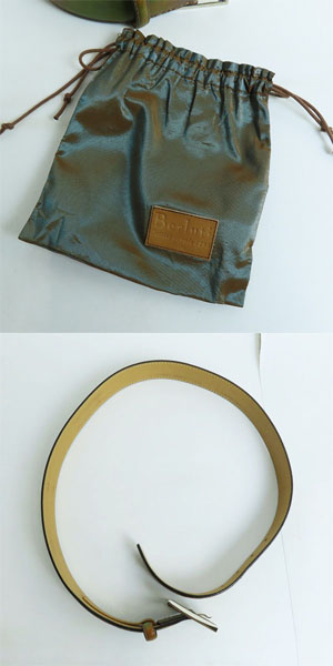 実際に弊社で買取させて頂いたBerlruti/ベルルッティ シンプルレザーベルト カーキ 85 34の画像 9枚目