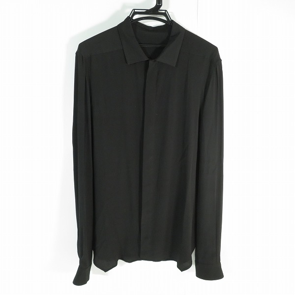 実際に弊社で買取させて頂いたRICK OWENS/リックオウエンス 21S/S シルク混 長袖 シャツ RU21S6299-CC/48