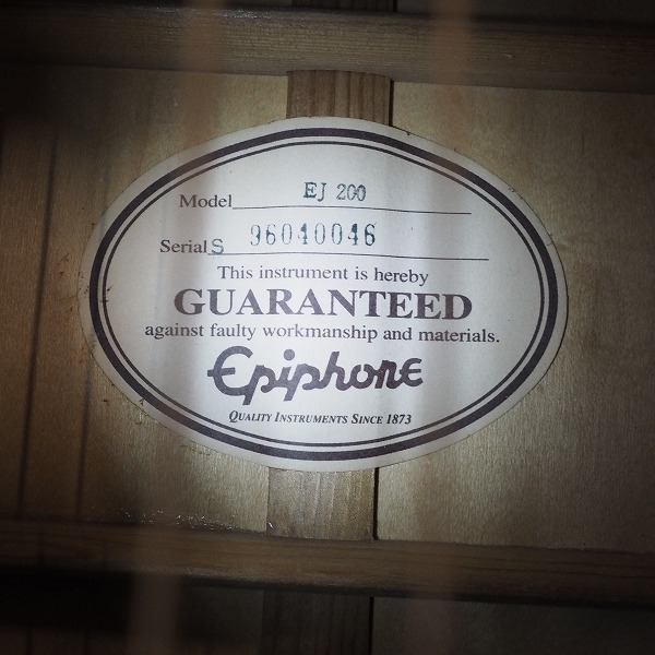 実際に弊社で買取させて頂いた★【難有り】Epiphone/エピフォン EJ 200 アコースティックギター/アコギ エレアコ仕様の画像 4枚目