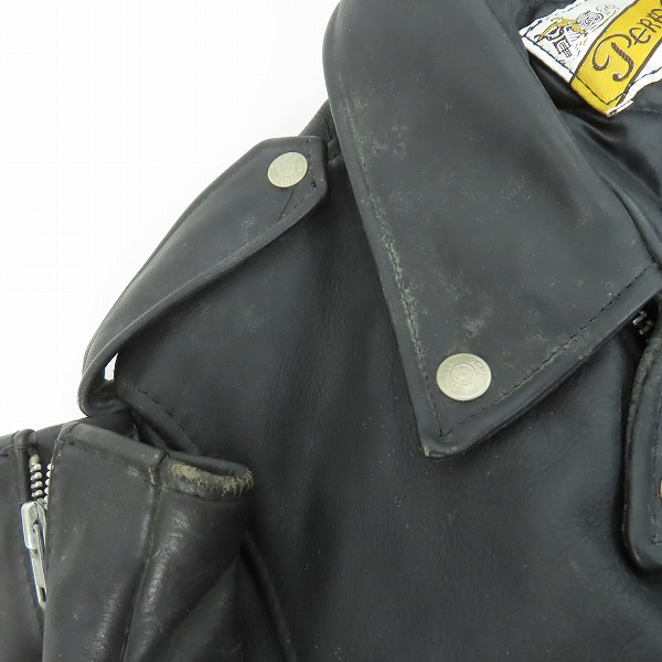 実際に弊社で買取させて頂いたPERFECTO by Schott/パーフェクト バイ ショット ダブルライダースジャケット ブラック 40の画像 7枚目