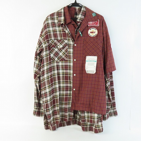 実際に弊社で買取させて頂いた【未使用】Maison MIHARA YASUHIRO/メゾン ミハラヤスヒロ レイヤード チェックシャツ A03SH151-9/46