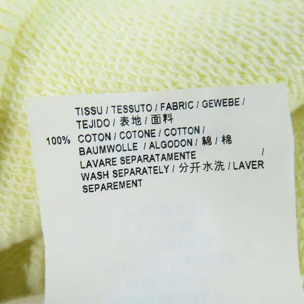 実際に弊社で買取させて頂いた【JPタグ】SAINT LAURENT PARIS/サンローランパリ パーカー フーディ ロゴ イエロー 557555 YB2YE/Mの画像 4枚目