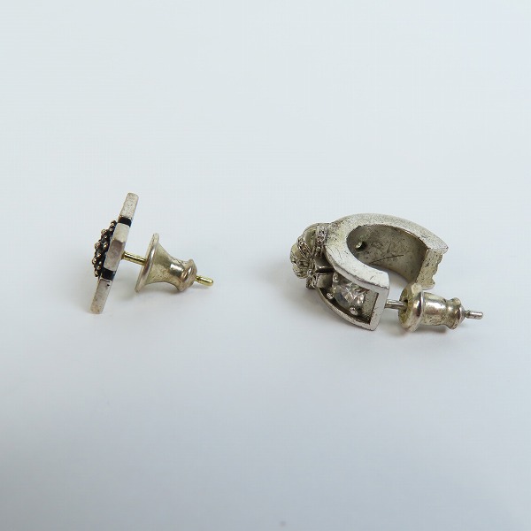 実際に弊社で買取させて頂いたJustin Davis/ジャスティンデイビス クラウン/オニキス/フープ ピアス 4点セット の画像 4枚目