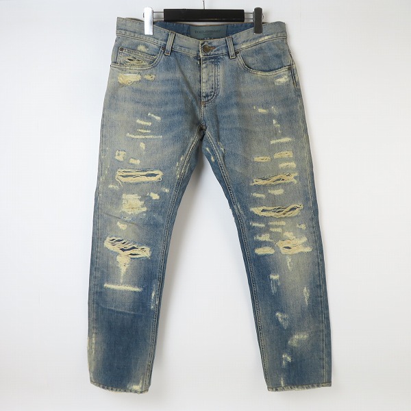 実際に弊社で買取させて頂いたDOLCE&GABBANA/ドルチェ＆ガッバーナ/ドルガバ クラッシュ ダメージ加工 デニムパンツ G6LBLD/48