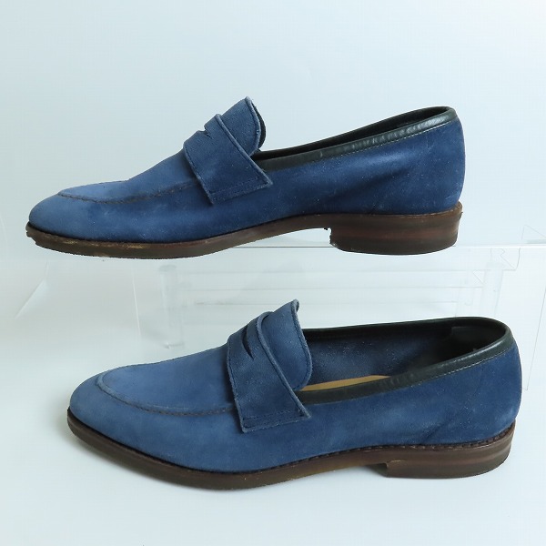 実際に弊社で買取させて頂いたCROCKETT & JONES/クロケット＆ジョーンズ アンラインド ローファー ネイビー TEIGNの画像 3枚目