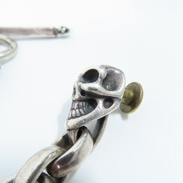 実際に弊社で買取させて頂いたBWL/BILL WALL LEATHER/ビルウォールレザー ビンテージスカル&ライオン シルバーウォレットチェーンの画像 7枚目