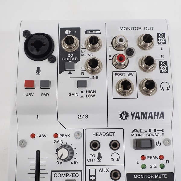 実際に弊社で買取させて頂いたYAMAHA/ヤマハ AG03 ミキシングコンソール ミキサー ウェブキャスティングミキサー【通電確認済】の画像 2枚目