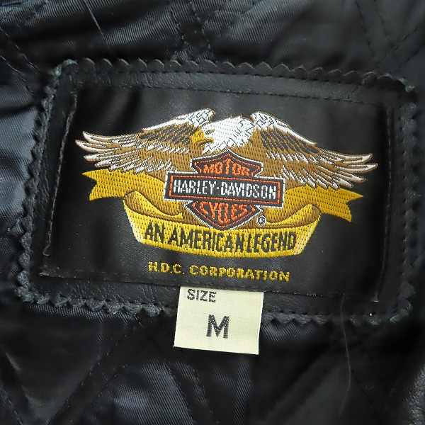 実際に弊社で買取させて頂いた Harley-Davidson/ハーレーダビッドソン  バック刺繍 本革レザー シングルライダース/40351/Mの画像 2枚目