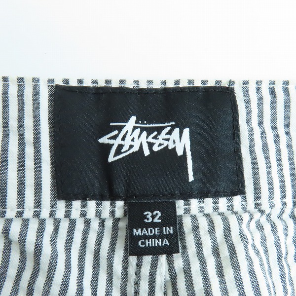 実際に弊社で買取させて頂いたSTUSSY/ステューシー/ストライプ ダブルニー ペインターパンツ/W32/ワークパンツの画像 3枚目