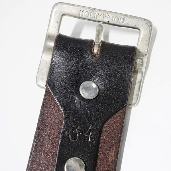 実際に弊社で買取させて頂いたHollywood Trading Company /HTC/エイチティーシー スタッズ スティングレイ レザー ベルト/34の画像 3枚目