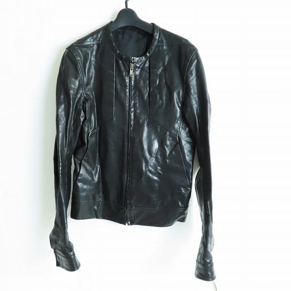 実際に弊社で買取させて頂いたRick Owens/リックオウエンス カーフレザー シングルライダースジャケット RU3774/46