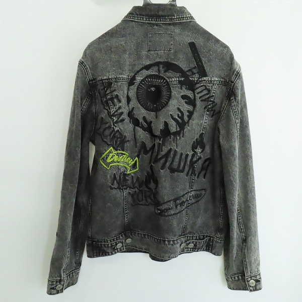 実際に弊社で買取させて頂いたMISHKA/ミシカ ペイント デニムジャケット/Gジャン/Lの画像 1枚目