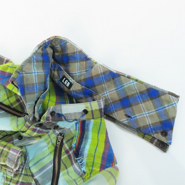 実際に弊社で買取させて頂いたL.G.B./ルグランブルー スナップボタン チェックシャツ Shirt-G /DRESS 4823KOD/1の画像 5枚目