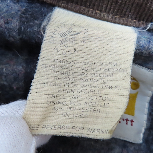 実際に弊社で買取させて頂いた【難有り】Carhartt/カーハート 80s~90s DETROIT JACKET デトロイトジャケットの画像 3枚目