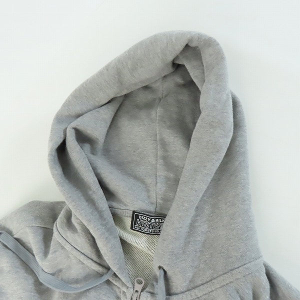 実際に弊社で買取させて頂いたHYSTERIC GLAMOUR/ヒステリックグラマー SEE NO EVIL ジップアップ パーカー グレー 02233CF12/XLの画像 5枚目