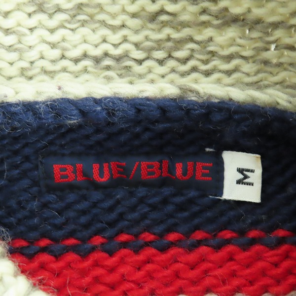 実際に弊社で買取させて頂いたBLUE/BLUE/ブルーブルー ボーダー ニット カーディガン/Mの画像 2枚目