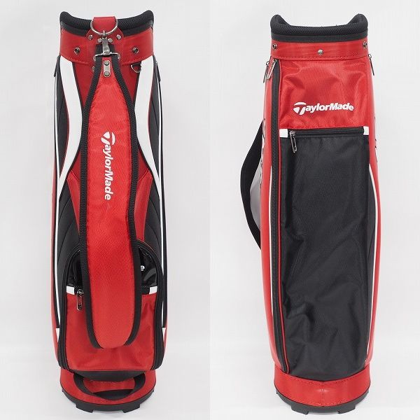 実際に弊社で買取させて頂いたTaylorMade/テーラーメイド TJ105 9型 5分割キャディバッグ レッド×ブラックの画像 2枚目
