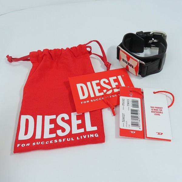 実際に弊社で買取させて頂いたDIESEL/ディーゼル ロゴプレート レザーブレスレットの画像 9枚目