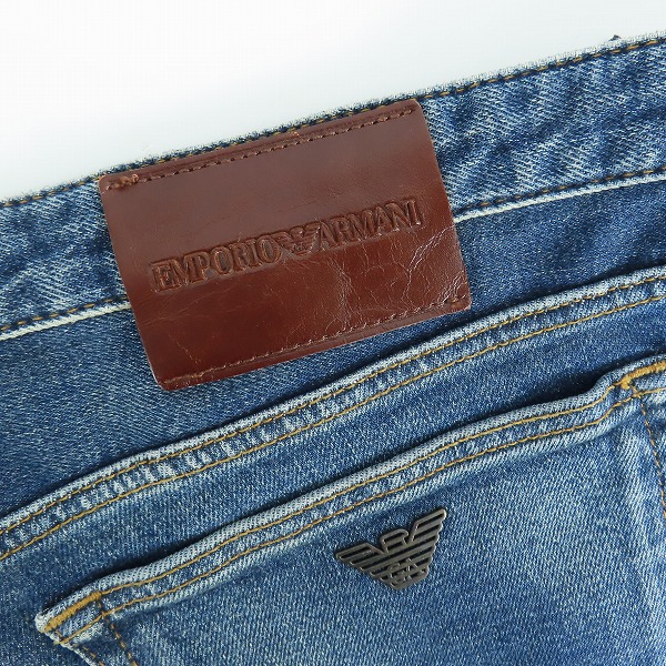 実際に弊社で買取させて頂いたEMPORIO ARMANI/エンポリオアルマーニ DENIM BLU MD ウォッシュブルー デニムパンツ 3L1J75 1DK2Z/36の画像 7枚目