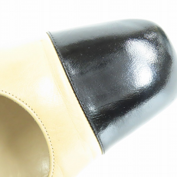 実際に弊社で買取させて頂いたCHANEL/シャネル レザーパンプス/ヒール/バイカラー/35.5の画像 6枚目