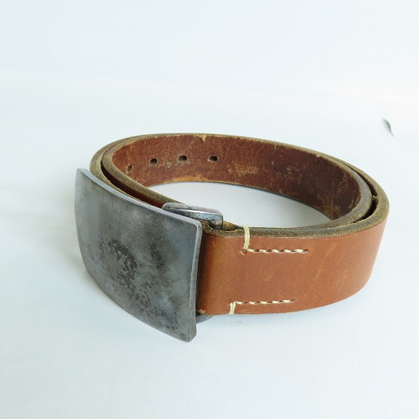 実際に弊社で買取させて頂いたTHE FLAT HEAD/フラットヘッド プレートバックル レザーベルト 34