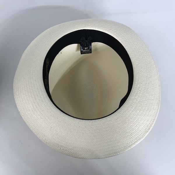 実際に弊社で買取させて頂いたBorsalino/ボルサリーノ 中折れ パナマハット ストローハット/57の画像 4枚目