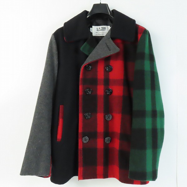 実際に弊社で買取させて頂いたSCHOTT/ショット U.S.740N PEA JACKET Pコート チェック柄/40
