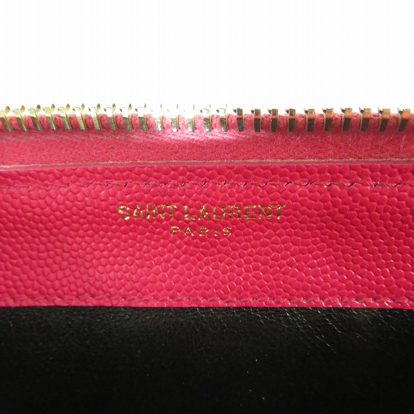 実際に弊社で買取させて頂いたSAINT LAURENT PARIS/サンローランパリ カサンドラロゴプレート ラウンドジップ ロングウォレット/長財布の画像 5枚目