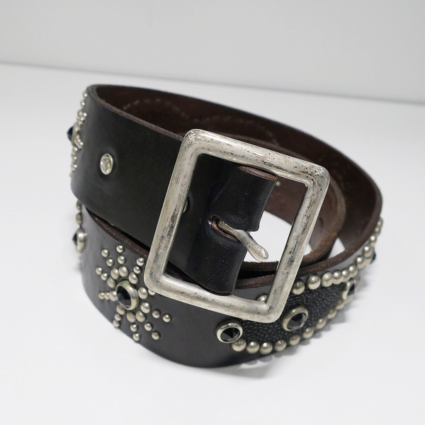 実際に弊社で買取させて頂いたHollywood Trading Company /HTC/エイチティーシー スタッズ スティングレイ レザー ベルト/34