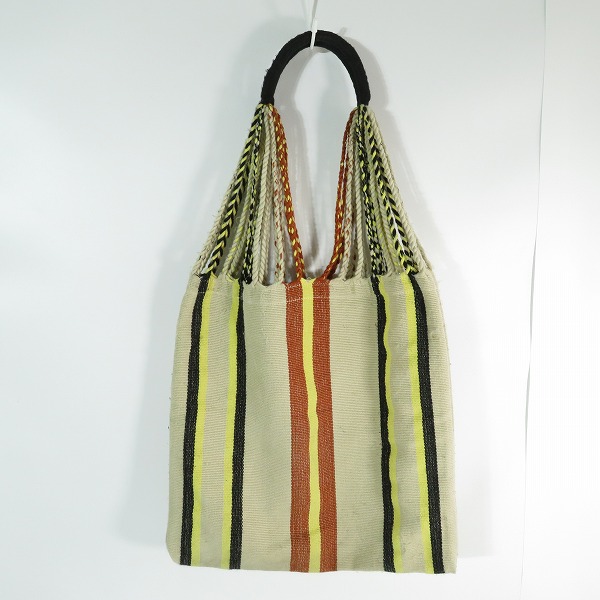 実際に弊社で買取させて頂いたMARNI/マルニ ストライプ柄 フリンジ付きハンモックバッグ ストライプ柄の画像 1枚目