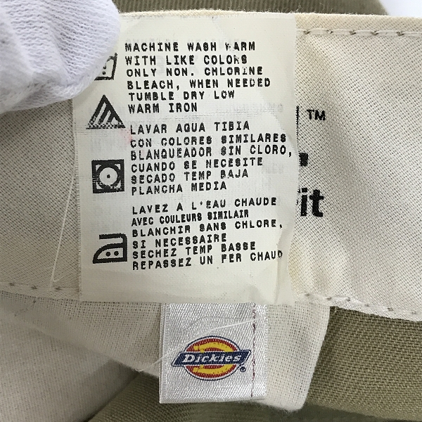 実際に弊社で買取させて頂いたDickies/ディッキーズ ワークパンツ/チノパン ワークパンツ カーキ 874KH 34X30の画像 4枚目