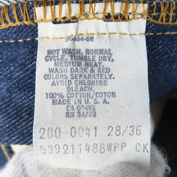 実際に弊社で買取させて頂いたLee/リー 70S ヴィンテージ ジーンズ 200-0041 オリジナル USA製 SCOVILL ZIP デニムパンツ/28の画像 6枚目