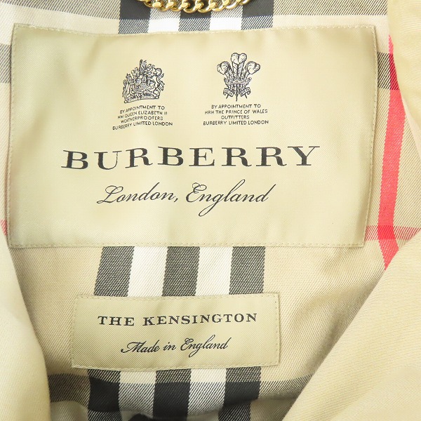 実際に弊社で買取させて頂いたBURBERRY London England/バーバリーロンドン THE KENSINGTON 裏ノバチェックトレンチコート 3983339/44の画像 3枚目