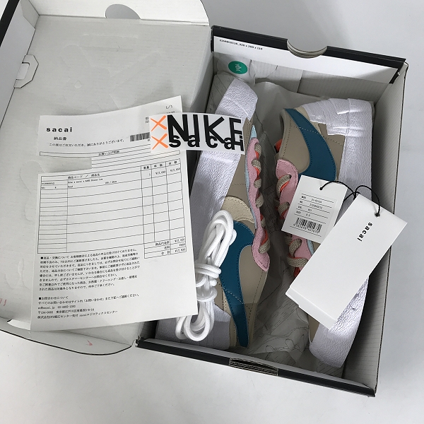 実際に弊社で買取させて頂いた【未使用】NIKE×SACAI×KAWS/ナイキ×サカイ×カウズ BLAZER LOW REED/ブレーザーロー リード DM7901-200/26の画像 7枚目