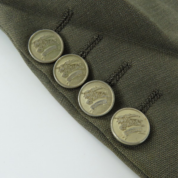 実際に弊社で買取させて頂いたBurberry's/バーバリーズ 裏地総柄/ホースロゴボタン ダブルジャケット/ブレザー グレー系の画像 9枚目