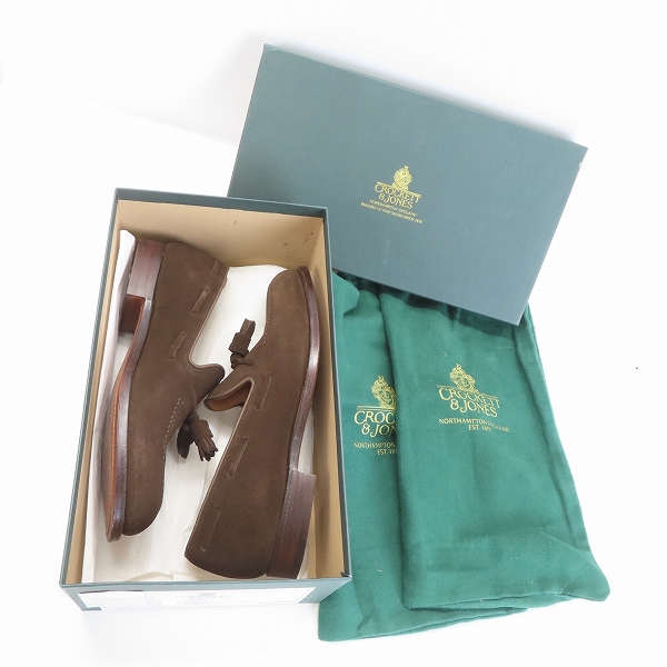実際に弊社で買取させて頂いたCROCKETT&JONES/クロケットアンドジョーンズ CAVENDISH3/キャベンディッシュ3 タッセルローファー スウェード 26212/7Eの画像 8枚目